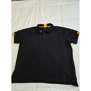 Caterpillar CAT Golf Polo Shirt Mens 2XL Black Short Sleeve Polyester w/Pocket